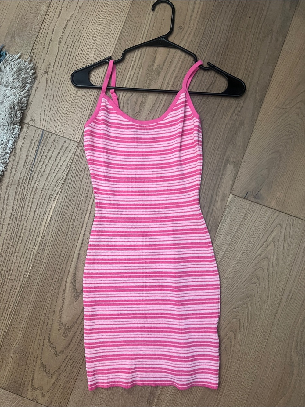 White Fox Boutique Pink Striped Mini Dress